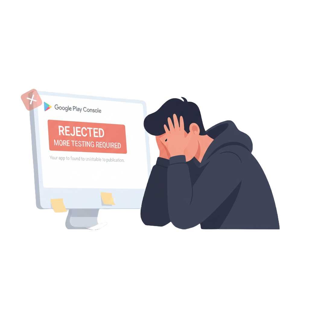 Frustrated developer at computer